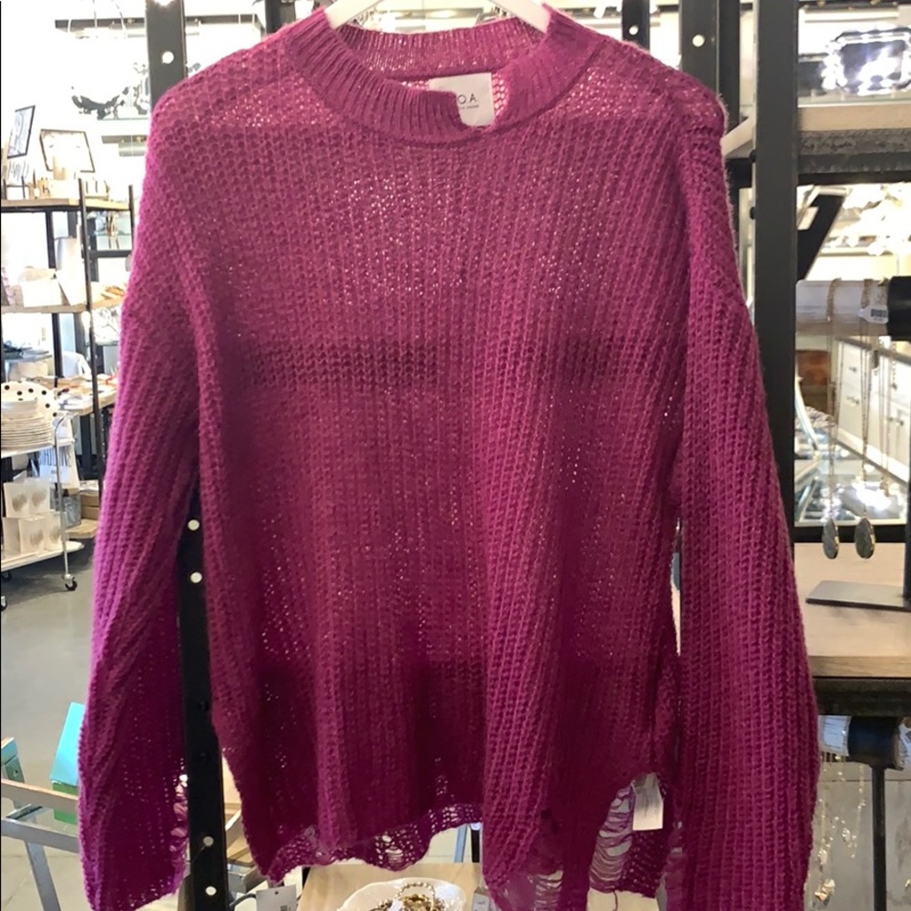 NWT! JOA distressed sweater